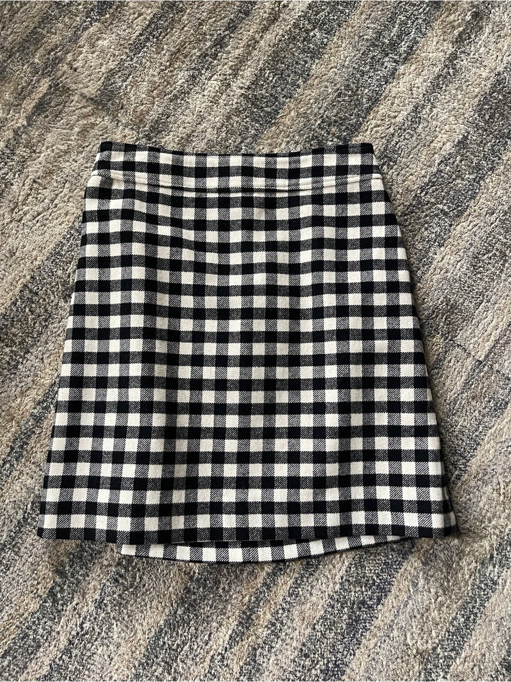 Jcrew Wool Blend Black and White Gingham Skirt